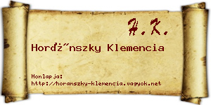 Horánszky Klemencia névjegykártya